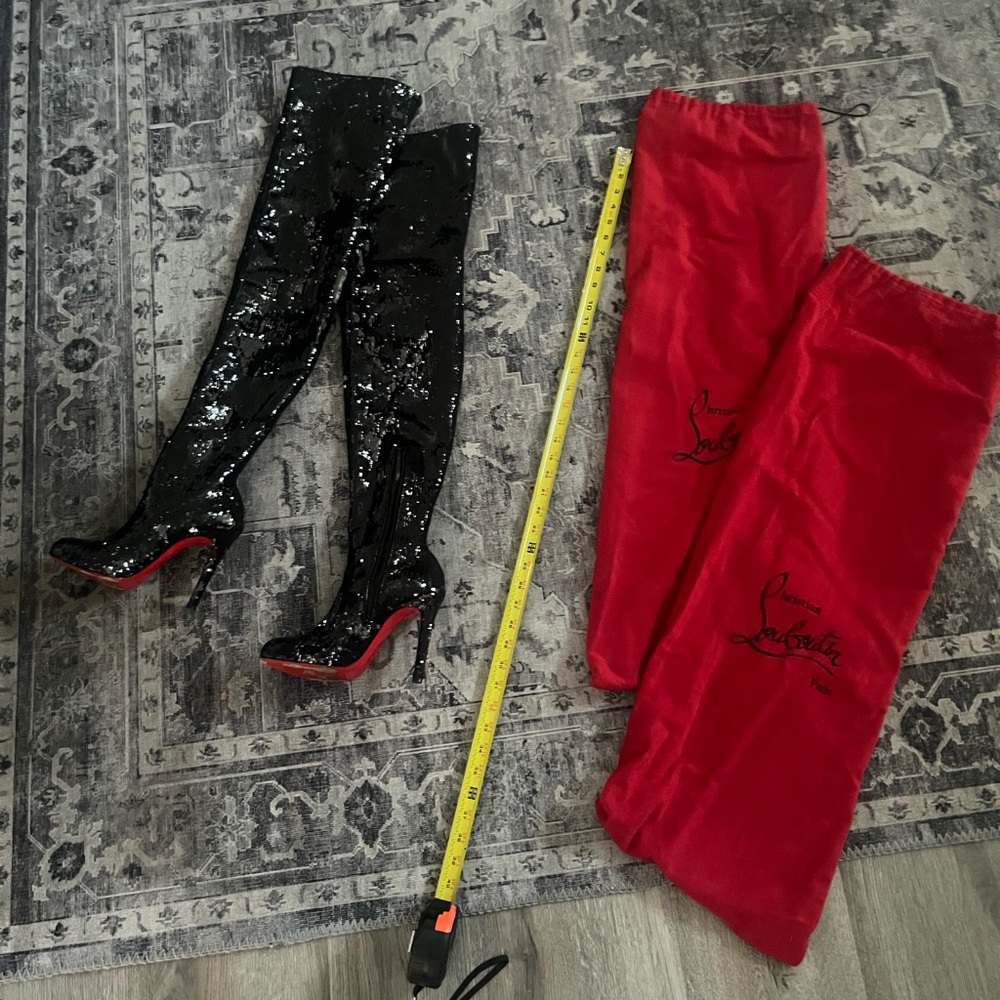 Christian Louboutin Thigh High Louis 100 with sequins